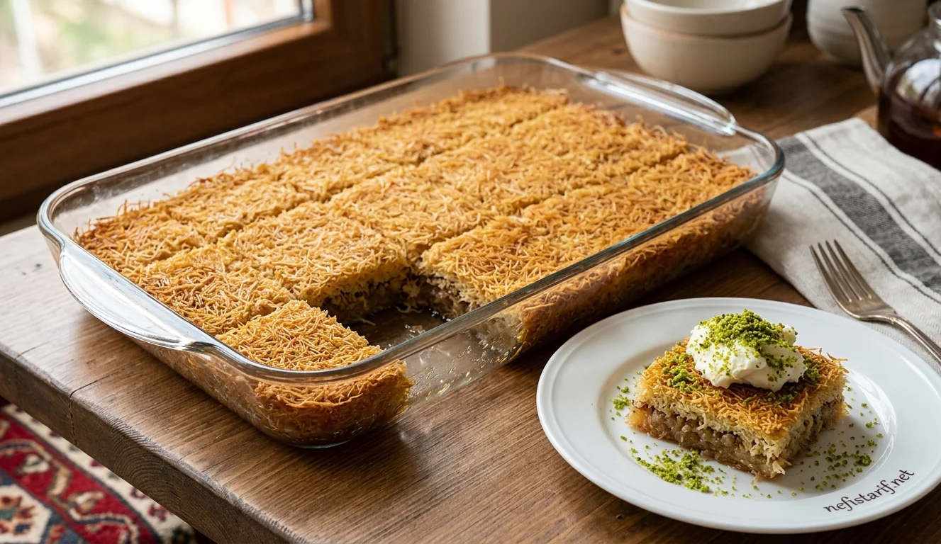 Tepside Kadayıf Tatlısı Tarifi – Evde Çıtır Çıtır Cevizli Kadayıf Yapımı Tepside Kadayıf Tatlısı Tarifi – Evde Çıtır Çıtır Cevizli Kadayıf Yapımı